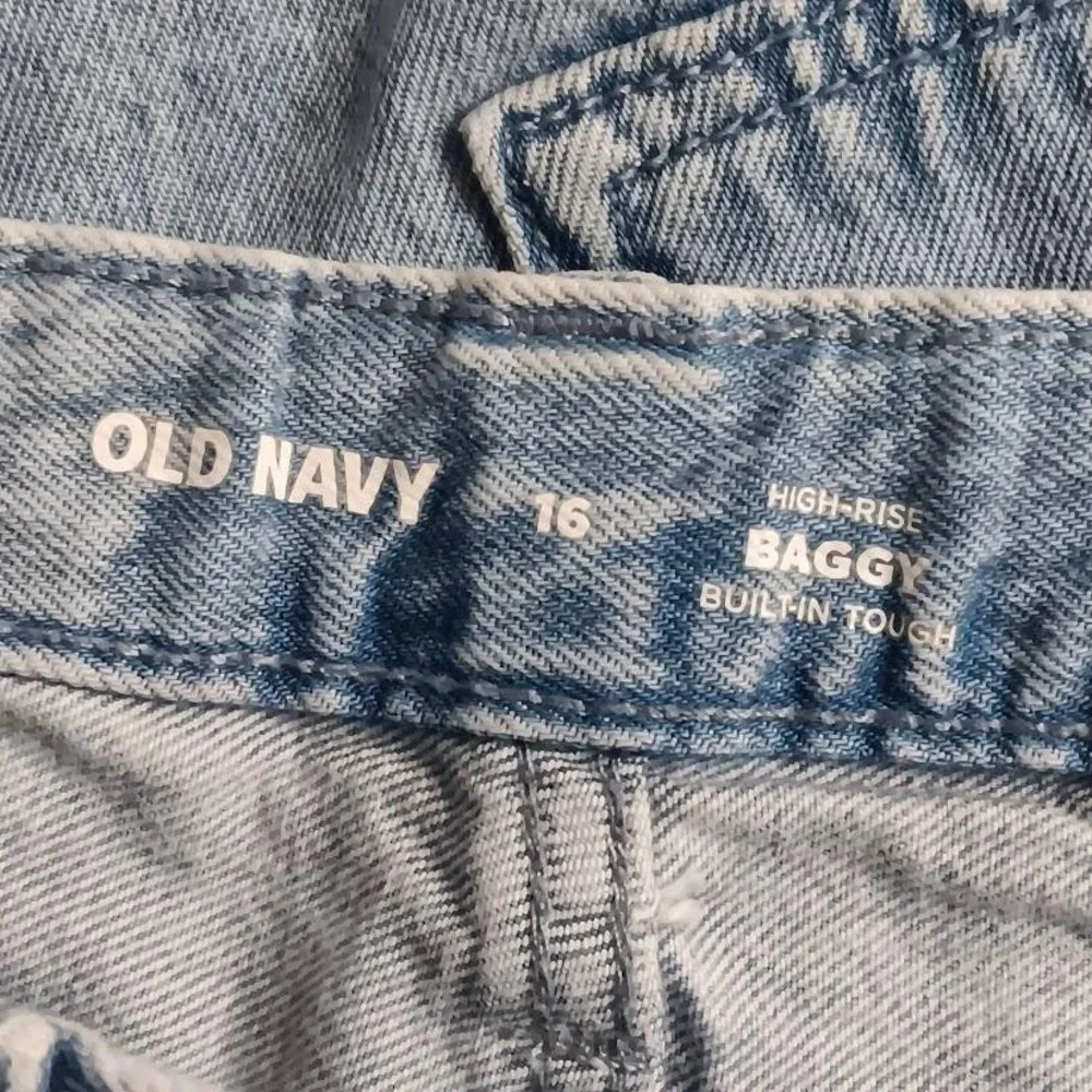 Old Navy Jeans Kids 16 Blue High‎ Rise Baggy Cargo Wide Leg Denim Pants